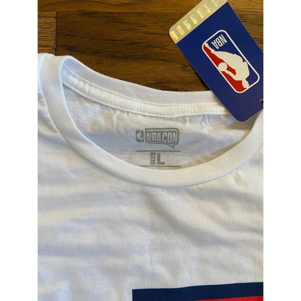 NBA Con Denver Nuggets White Graphic‎ T-Shirt Mens Large NWT Basketball Fan Fest
